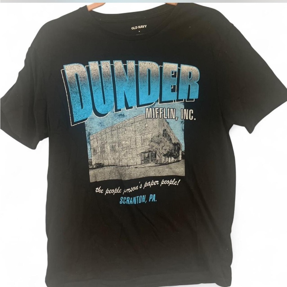 Old Navy Black and Blue Dunder Mifflin Tee